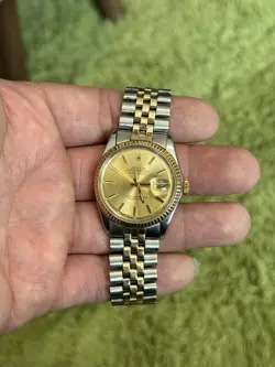 ROLEX OYSTER PERPETUAL DATEJUST MEN'S WATCH 16013 TWO-TONE 36MM GOLD