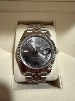 ROLEX DATEJUST MEN'S 41MM WIMBLEDON 18K WHITE GOLD & SS 126334