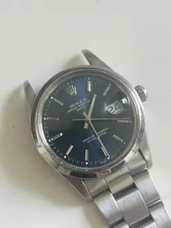 ROLEX OYSTER PERPETUAL DATE 15000 BLUE DIAL 34MM AS IS / PARTS / NOT RUNNING