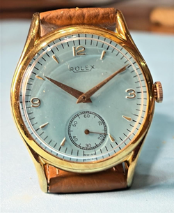 COLLECTIBLE ROLEX BEAUTIFUL  DIAL  18K GOLD FILLED JUST SERVICED WINDUP WATCH