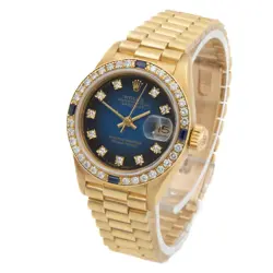 LADIES ROLEX 18K OP DATEJUST PRESIDENT WATCH 69088 DIAMOND DIAL/BEZEL #W165222-1