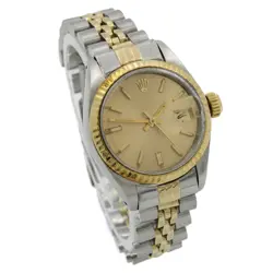 Ladies Rolex OP Date Two-Tone Watch Ref 6916 Champagne Dial 26mm AS IS #W451-1