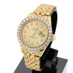 LADIES ROLEX 18K OP DATEJUST 6917 CHAMPAGNE DIAMOND DIAL/BEZEL 26MM #W197894-1