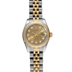 ROLEX DATEJUST 179173G CHAMPAGNE COMPUTER/DIAMOND WATCH 688551