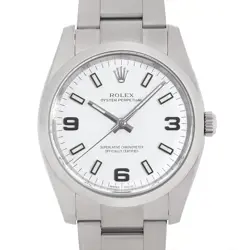 ROLEX OYSTER PERPETUAL 114200 WHITE 369 WHITE BAR RANDOM NUMBER SECOND HAND MENS