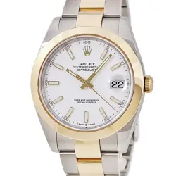 ROLEX DATEJUST 41 126303 K18YGXSS COMBI WHITE OYSTER  AUTOMATIC 256095
