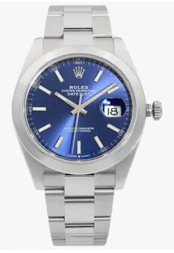 ROLEX DATEJUST BLUE MEN'S OYSTER BRACELET WATCH - 126300 617566627352