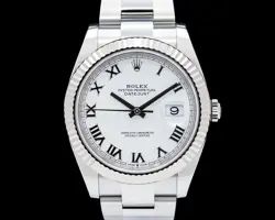 ROLEX 126334 DATEJUST 41 SS WHITE ROMAN DIAL 2024