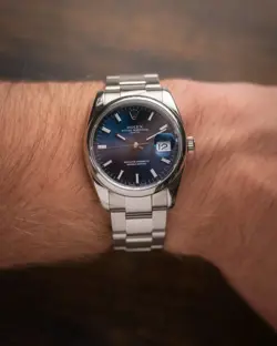 ROLEX OYSTER PERPETUAL DATE REF. 115200 - BLUE DIAL - FULL SET