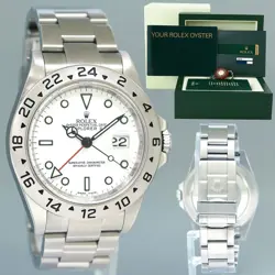 MINT 2010 PAPERS ROLEX EXPLORER II 16570 POLAR WHITE STEEL 40MM 3186 WATCH BOX