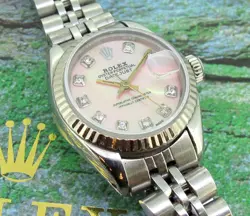 ROLEX REF#6917 DATEJUST 26 MM STAINLESS STEEL PINK MOP DIAL WATCH NO BOX