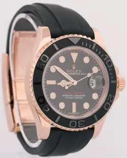 Rolex Yacht-Master BLACK 18K Rose Gold Oysterflex Rubber 40mm 116655 Watch