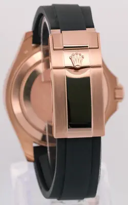 Rolex Yacht-Master BLACK 18K Rose Gold Oysterflex Rubber 40mm 116655 Watch