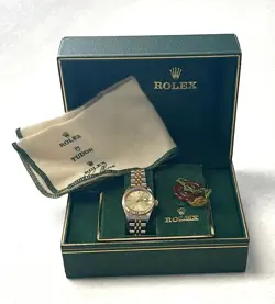 LADIES 1987 ROLEX 69173 DATEJUST 26MM STAINLESS & GOLD JUBILEE BAND WRIST WATCH