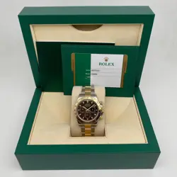 ROLEX DAYTONA 116503 18K YELLOW GOLD STEEL BLACK DIAL MENS AUTOMATIC WATCH