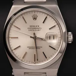 ROLEX OYSTERQUARTZ DATEJUST 17000 SILVER INDEX DIAL 36MM WATCH