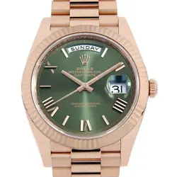 ROLEX DAY DATE 40 228235 OLIVE GREEN ROME RANDOM NUMBER SECOND HAND MENS