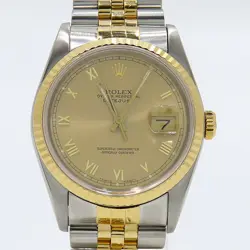 ROLEX 16233 18K COMBI DATEJUST ROMAN INDEX MEN'S WATCH