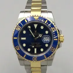 ROLEX 116613LB 18K COMBI SUBMARINER SUBMARINER SUNRAY BLUE DIAL MEN'S WATCH
