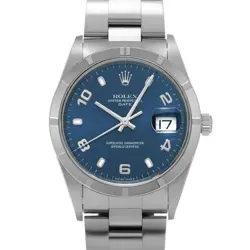 ROLEX OYSTER PERPETUAL DATE 15210 BLUE MEN'S USED WATCH #81826
