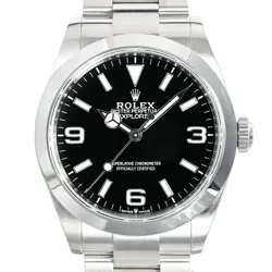 ROLEX EXPLORER 40 224270 BLACK CASE SIZE 40MM MEN'S USED WATCH #81726