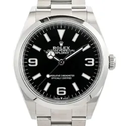 ROLEX EXPLORER 36 124270 BLACK CASE SIZE 36MM MEN'S USED WATCH #811226