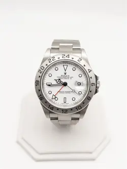 ESTATE ROLEX EXPLORER WHITE DIAL SS MENS 16570 WATCH SERVICED