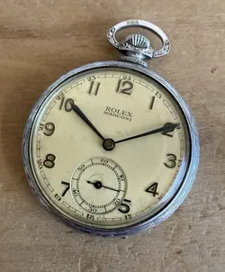 VINTAGE ROLEX MARCONI SNOWITE CASE OPEN FACE POCKET WATCH