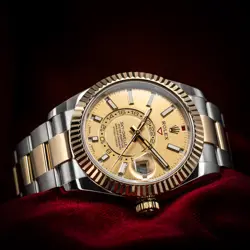 ROLEX SKY-DWELLER 326933 TWO TONE CHAMPAGNE DIAL 42MM COMPLETE SET