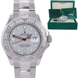 MINT PAPERS 2009 ROLEX YACHT-MASTER 16622 STEEL PLATINUM BEZEL OYSTER 40MM WATCH