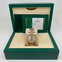 ROLEX DATEJUST 41 126333 STEEL 18K YELLOW GOLD SILVER DIAL MEN WATCH