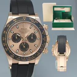 MINT 2021 ROLEX DAYTONA CERAMIC 116515LN ROSE GOLD SUNDUST STICK OYSTERFLEX