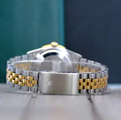 Rolex Datejust Unisex Watch White Roman Dial Yellow Gold & Steel Jubilee Band