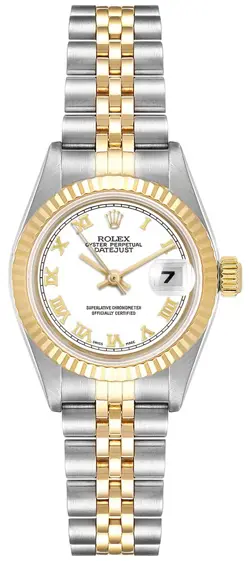 ROLEX LADY-DATEJUST WHITE DIAL 18K YELLOW GOLD JUBILEE 26MM WOMEN'S WATCH 79173