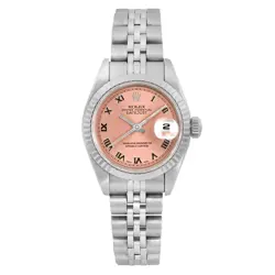ROLEX DATEJUST 26MM GOLD STEEL JUBILEE PINK ROMAN DIAL LADIES WATCH 69174