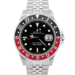 ROLEX GMT-MASTER II 40MM COKE RED BLACK STAINLESS STEEL JUBILEE DATE 16710 WATCH