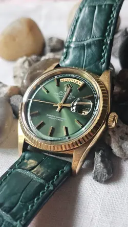VINTAGE ROLEX DAY-DATE PRESIDENT 1803 GREEN DIAL MEN'S AUTOMATIC WATCH 1963