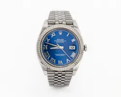 ROLEX DATEJUST 41 STEEL WHITE GOLD BLUE DIAL STEEL MENS WATCH 126334