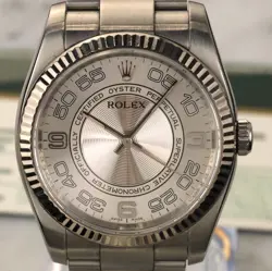 2009 ROLEX OYSTER PERPETUAL 116034 AUTOMATIC RARE CONCENTRIC DIAL WITH CARD