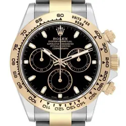 ROLEX DAYTONA STEEL YELLOW GOLD BLACK DIAL MENS WATCH 116503 BOX CARD