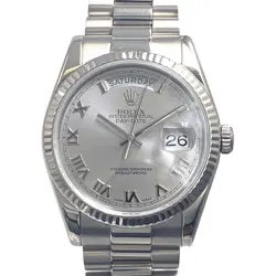 ROLEX 118239 DAY-DATE 18KWG SILVER MEN'S #KN022