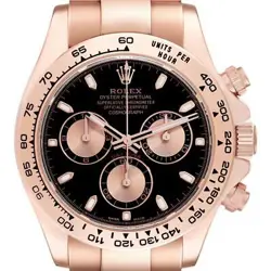 ROLEX DAYTONA BLACK DIAL ROSE GOLD MENS WATCH 116505 BOX CARD