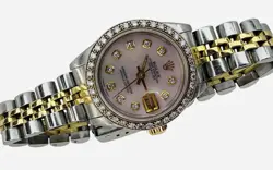 ROLEX 69173 STEEL AND GOLD CUSTOM DIAMOND DIAL AND BEZEL