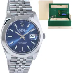 2023 PAPERS ROLEX DATEJUST 41 STEEL 126300 BLUE DIAL JUBILEE BAND 41MM WATCH BOX