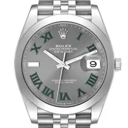 ROLEX DATEJUST 41 GREY GREEN WIMBLEDON DIAL STEEL MENS WATCH 126300 UNWORN