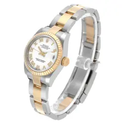 ROLEX DATEJUST STEEL YELLOW GOLD WHITE ROMAN DIAL LADIES WATCH 179173