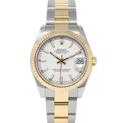 ROLEX DATEJUST 31, 178273, STEEL & GOLD, WHITE INDEX DIAL, OYSTER BRACELET, B...