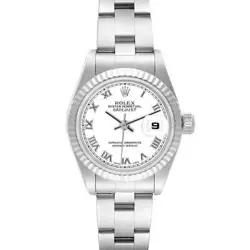 ROLEX DATEJUST STEEL WHITE GOLD ROMAN DIAL LADIES WATCH 79174