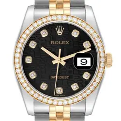 ROLEX DATEJUST STEEL YELLOW GOLD ANNIVERSARY DIAMOND DIAL MENS WATCH 116243