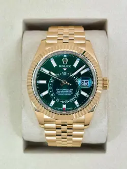 2025 ROLEX SKY-DWELLER 42MM 336938 YELLOW GOLD JUBILEE GREEN DIAL